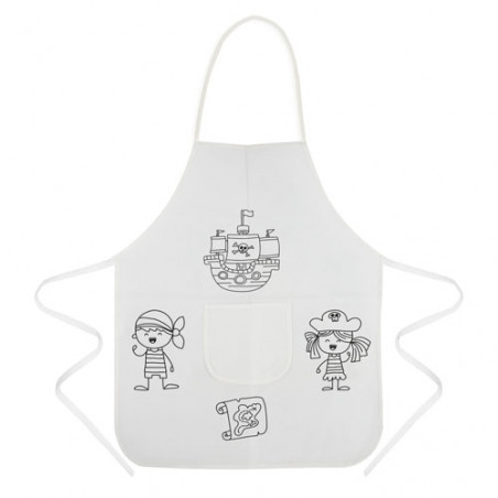 Tablier pour enfants à colorier avec un design de pirates