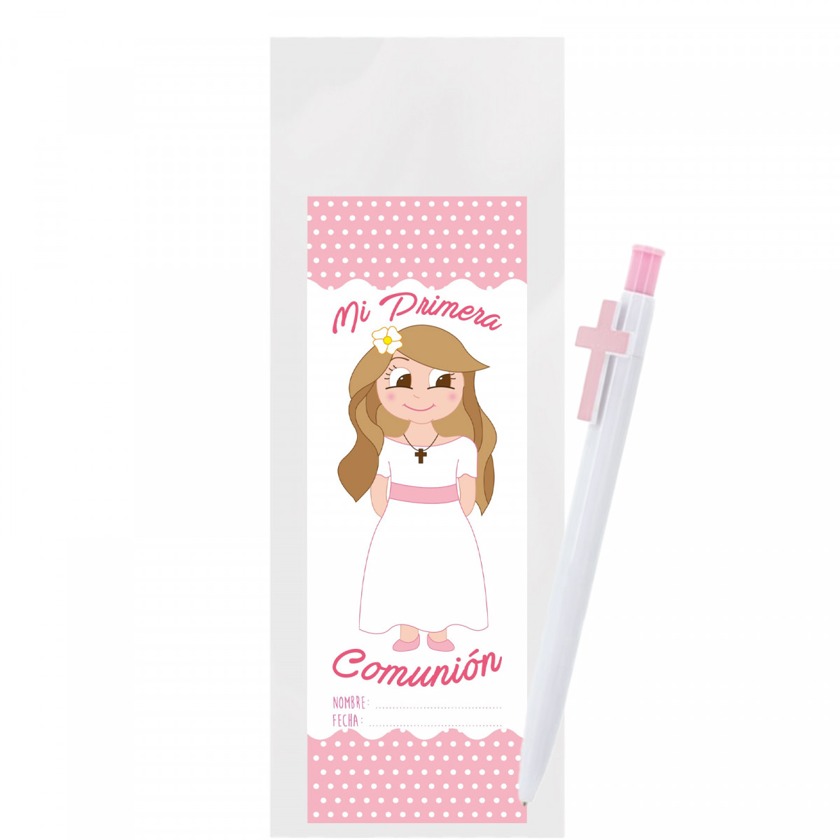 Stylo et marque page pour la communion d une fille