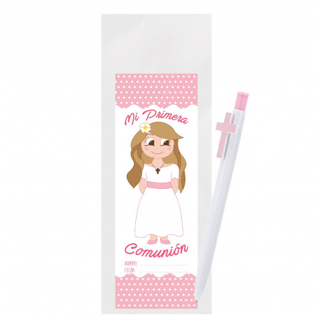 Stylo et marque page pour la communion d une fille