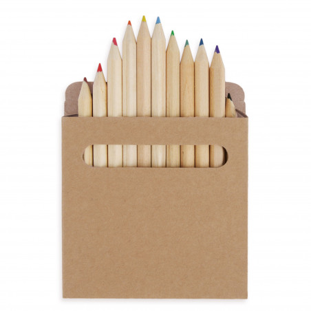 Crayons de couleur en boîte en carton avec autocollant personnalisé