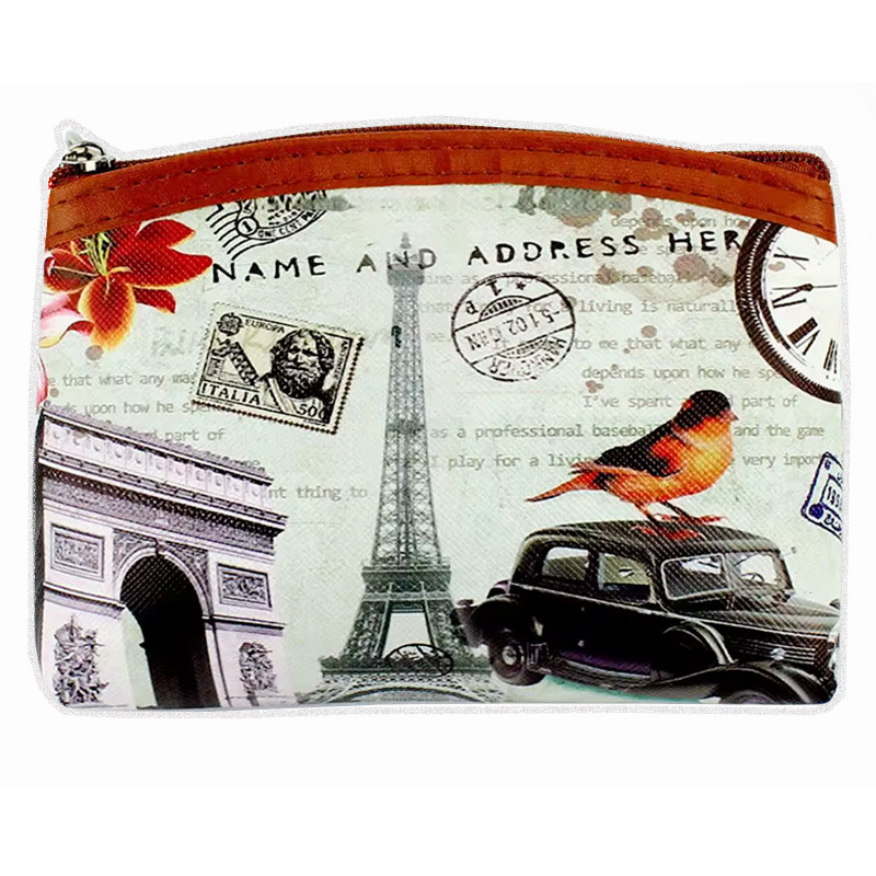 Porte-monnaie zippé vintage Paris