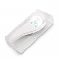 Brosse anatomique argenté avec boîte transparente et autocollant de baptême