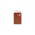 Porte-cartes en simili cuir marron avec autocollant "tu es un super papa" à offrir.