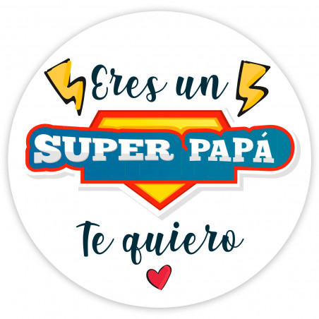 Porte-cartes en simili cuir marron avec autocollant "tu es un super papa" à offrir.