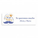 Domino bleu avec autocollant de félicitations pour la fête des pères