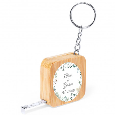 Porte-clés en métal avec autocollant personnalisé pour mariage