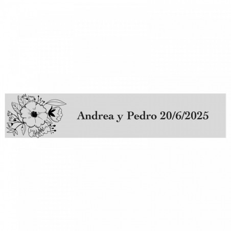 Stylo en bambou avec adhésif floral personnalisable pour des détails