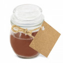 Bougie aromatique parfum café dans un pot en verre personnalisé avec autocollant pour mariages