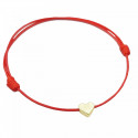 Bracelet en cordon fin avec cœur doré