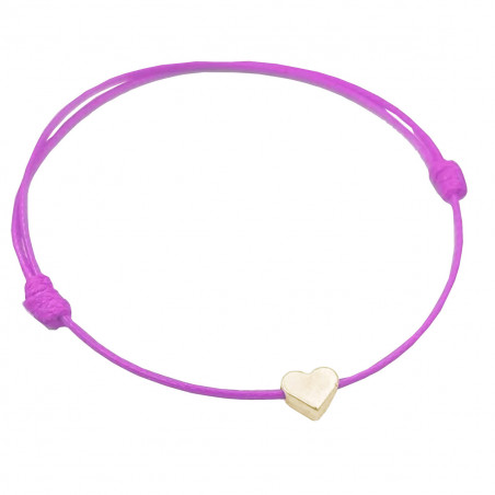 Bracelet en cordon fin avec cœur doré