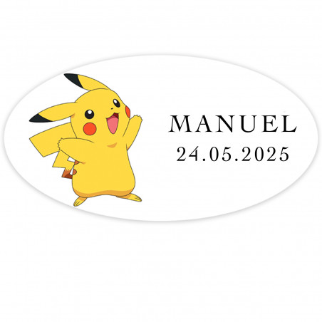 Adhésif Pokémon pour personnaliser 4x2cm