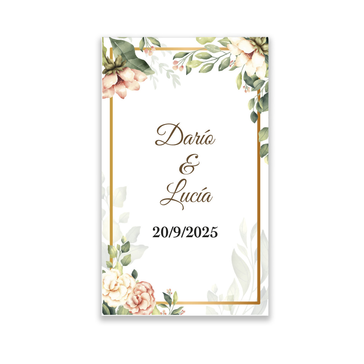 Adhésif rectangulaire 3x5 avec fleurs personnalisé pour événements