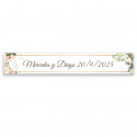 Adhésif rectangulaire 5x1 avec fleurs personnalisé pour événements