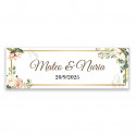 Étiquette adhésive personnalisée pour les mariages Design floral élégant 6x2cm