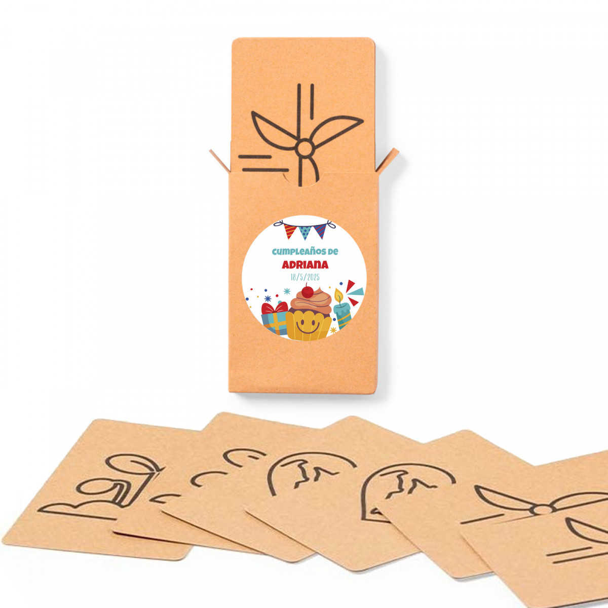 Jeu de mémoire cartes sensibilisation écologique personnalisé avec autocollant d'anniversaire