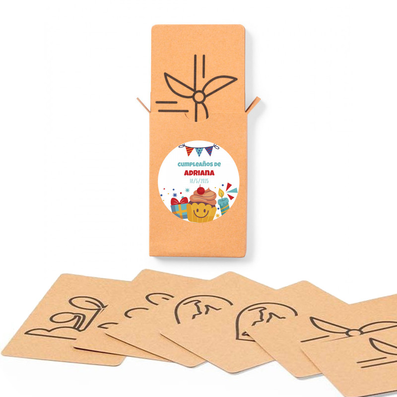 Jeu de mémoire cartes sensibilisation écologique personnalisé avec autocollant d'anniversaire