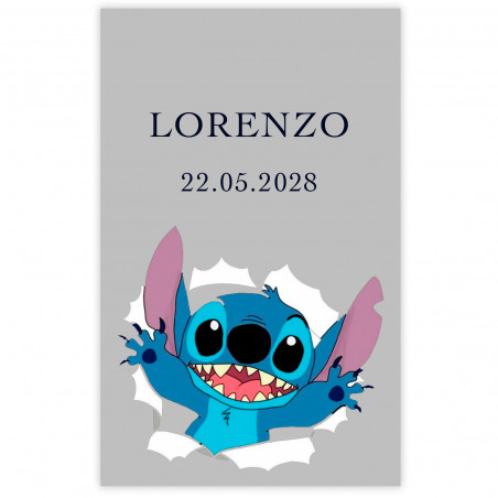 Sticker personnalisable stitch transparent 3x5cm pour événements
