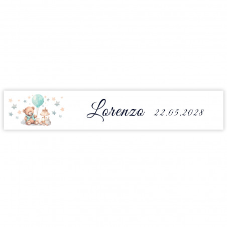 Autocollant motif ours 5x0 8 cm pour les détails du baptême