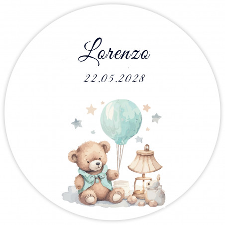 Adhésif rond de 2 cm design ours personnalisable pour événements
