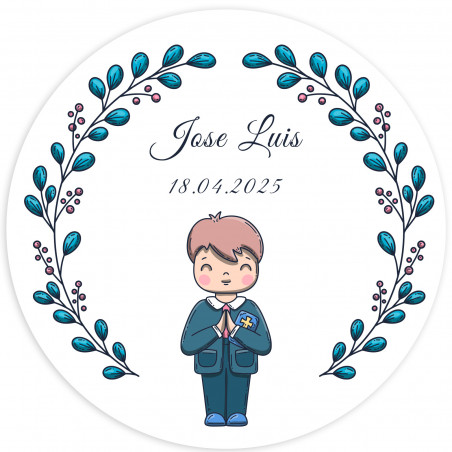 Porte-cartes personnalisé avec autocollant pour première communion d'un garçon