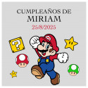 Adhésif transparent personnalisé avec un design de jeux vidéo parfait pour les anniversaires 5x5cm