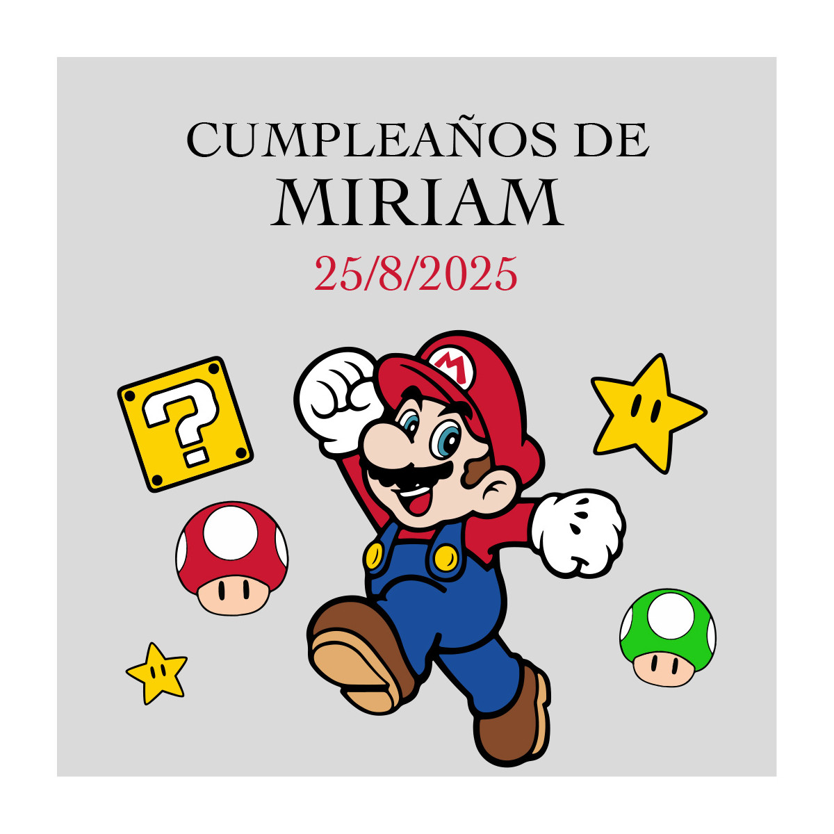 Adhésif transparent personnalisé avec un design de jeux vidéo parfait pour les anniversaires 5x5cm
