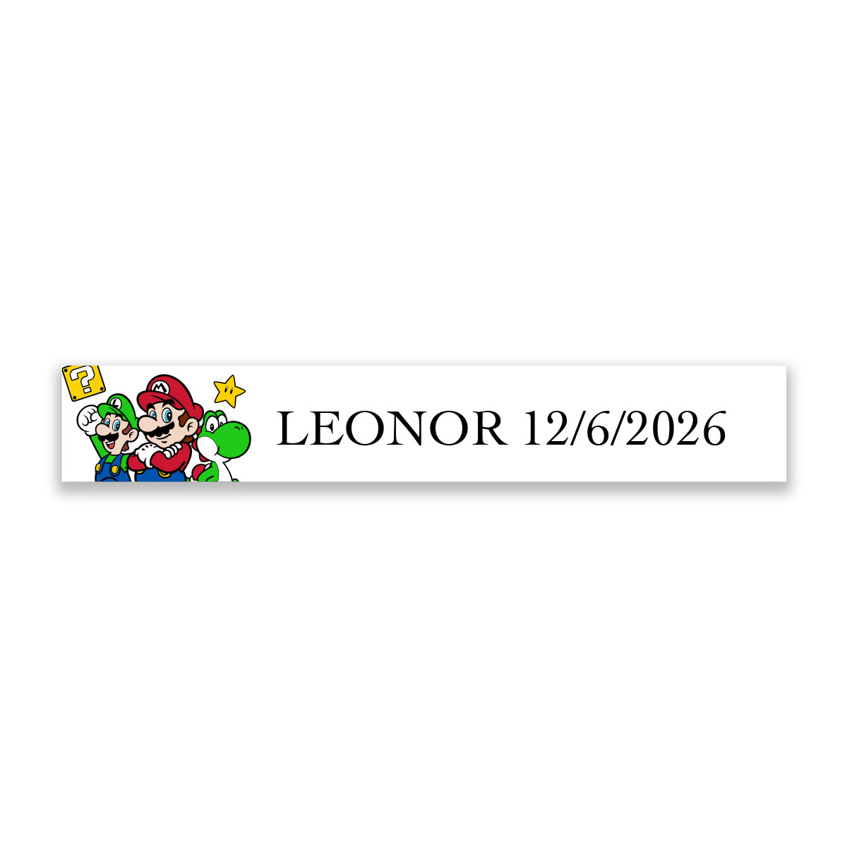 Adhésif personnalisé avec design de Mario, Luigi et Yoshi 5x1cm