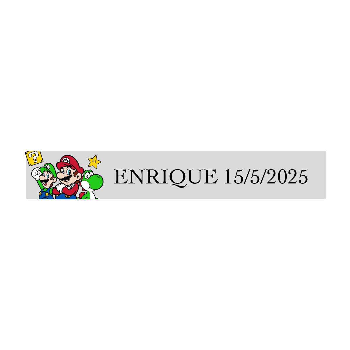 Adhésif personnalisé de Mario Bros transparent 5x1cm