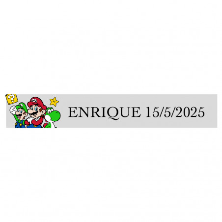 Autocollant super mario 5 x 1 fond transparent pour personnalisation