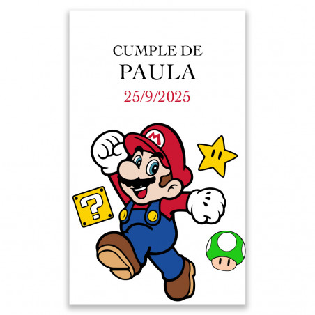 Adhésifs personnalisés de Super Mario pour événements 3x5cm