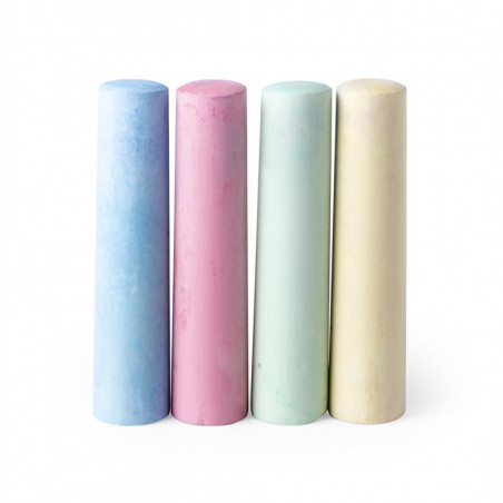 Maxi craies de couleurs en boîte avec autocollant 5 cm anniversaire et sucette à la fraise à offrir