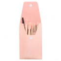 Pinceaux de maquillage dans une trousse rose avec autocollant première communion fille à offrir