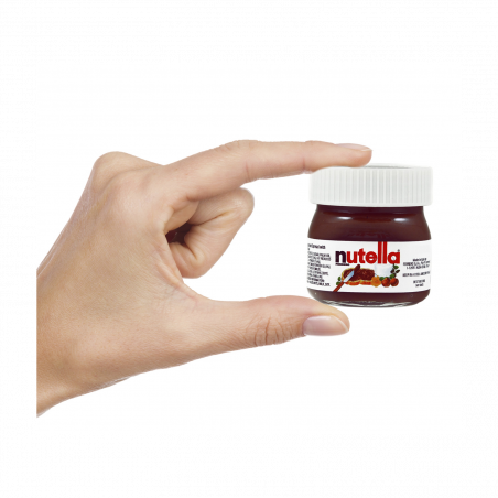 Nutella 25 gr. en tarro de cristal con adhesivo personalizable para detalles