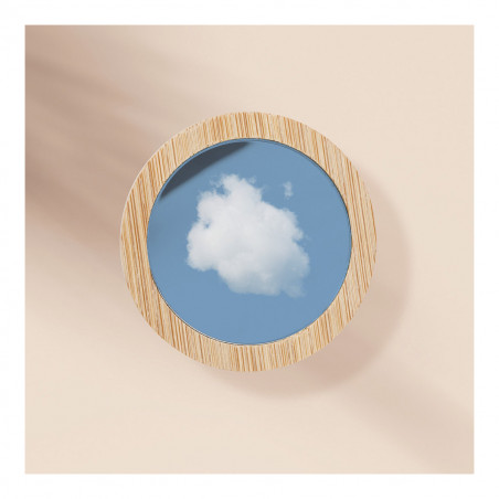 Miroir en bambou avec un tendre autocollant éléphant pour les détails de baptême