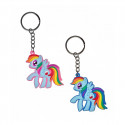 Porte-clés licorne dans une boîte rose avec autocollant licorne personnalisé pour les détails