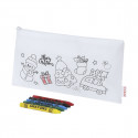Étui de Noël à colorier avec crayons et étiquette autocollante personnalisable pour les détails