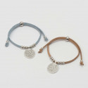 Bracelet avec médaille de la Vierge Marie et carte de rappel personnalisée dans un sac transparent pour les cadeaux de baptême