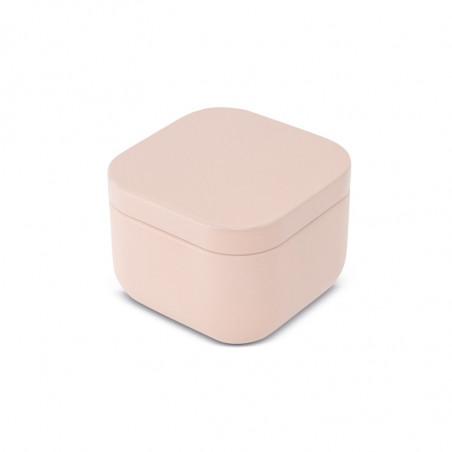 Bougie personnalisée dans un sac décoré avec des oursons roses et fermeture dorée pour détails de baptême