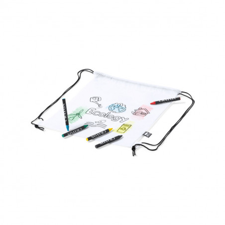 Cornet de bonbons et sac à dos écologique à colorier pour les détails