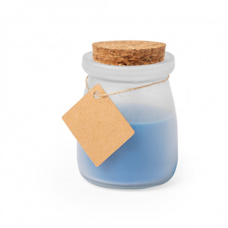 Bougie parfumée en pot en verre avec étiquette kraft et autocollant personnalisable pour les détails