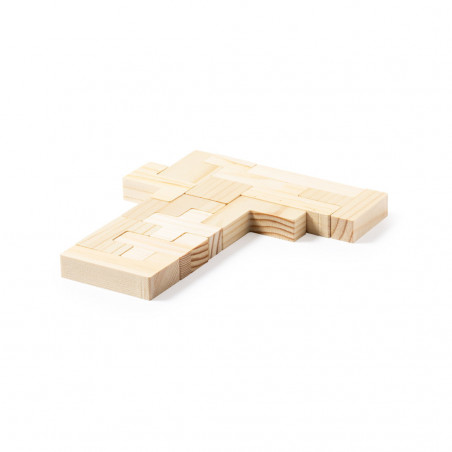 Tetris en bois présenté dans une boîte personnalisée avec autocollant d'anniversaire