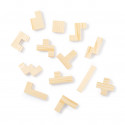 Tetris en bois présenté dans une boîte personnalisée avec autocollant d'anniversaire