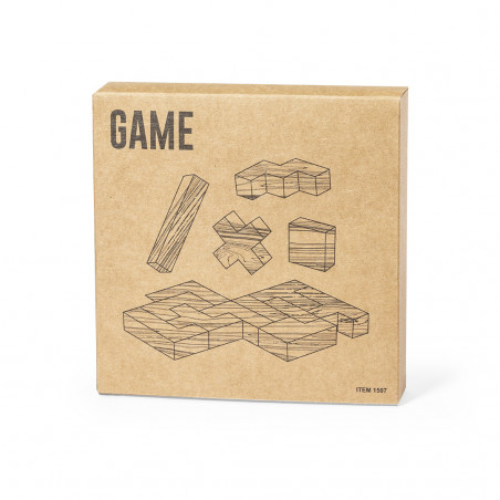 Tetris en bois présenté dans une boîte personnalisée avec autocollant d'anniversaire