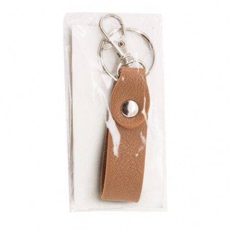 Porte-clés élégant dans un sachet transparent avec autocollant de calice pour les détails de communion