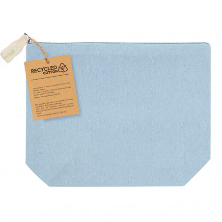 Trousse en coton recyclé avec adhésif floral personnalisé