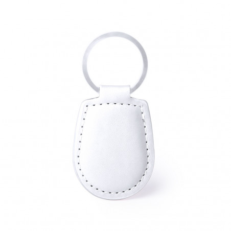 Porte-clés en simili cuir blanc avec autocollant de mariage à offrir