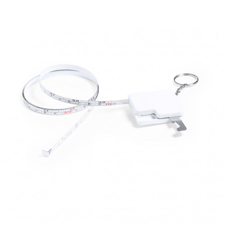 Porte-clés ouvre-bouteille et mètre personnalisé avec carte de remerciement dans un sachet en organza pour les détails de