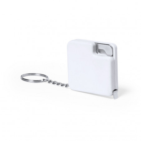 Porte-clés ouvre-bouteille et mètre personnalisé avec carte de remerciement dans un sachet en organza pour les détails de