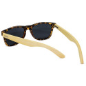 Lunettes de soleil en écaille et bambou dans une housse en tissu personnalisée et carte de remerciement pour les mariages