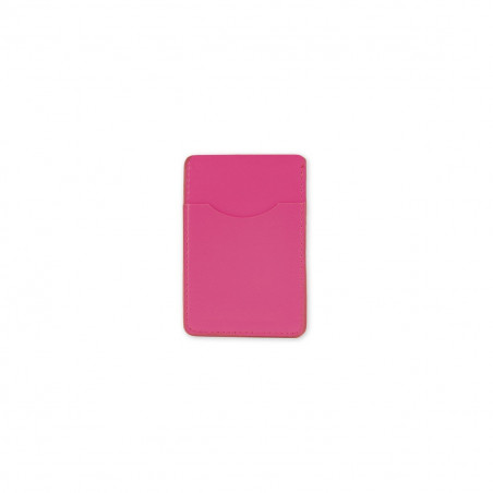 Porte-cartes rose avec autocollant première communion pour détails